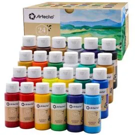 Acrylic paint kit with 24 bottles of 2oz/60ml each. islagrande.com