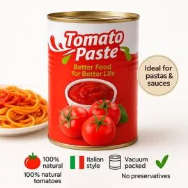 Tomato paste 400g in a red container, ideal for sauces and stews with natural and concentrated flavor. Islagrande.com