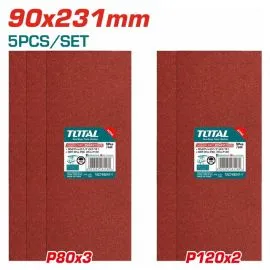 Set of sandpaper sheets