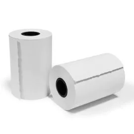 Rollos de papel térmico para recibos de tarjetas de crédito 2 1/4" X 60' vista frontal.islagrande.com