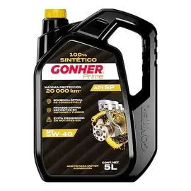 GONHER 5W-40 5L oil, high-performance lubricant for engines, provides protection and durability. islagrande.com