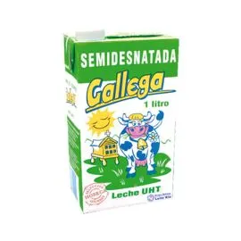 Semi-skimmed UHT Milk GALLEGA Brick with Cap 1L