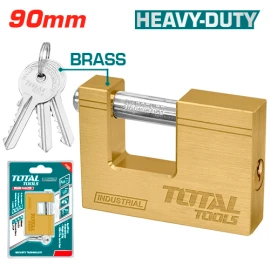 Heavy-duty block brass padlock