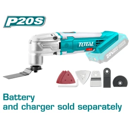 20V battery-powered oscillating multitool, versatile and compact, ideal for cutting, sanding, and DIY tasks. islagrande.com